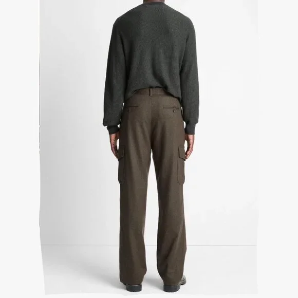 Vince Louie Relaxed Wool Flannel Cargo Pant in W31
